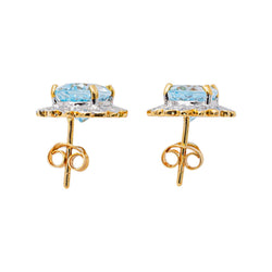 Boucles d'oreilles Puces Or jaune Topaze