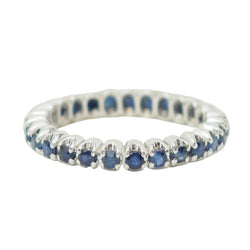 Bague Alliance en or blanc et saphirs