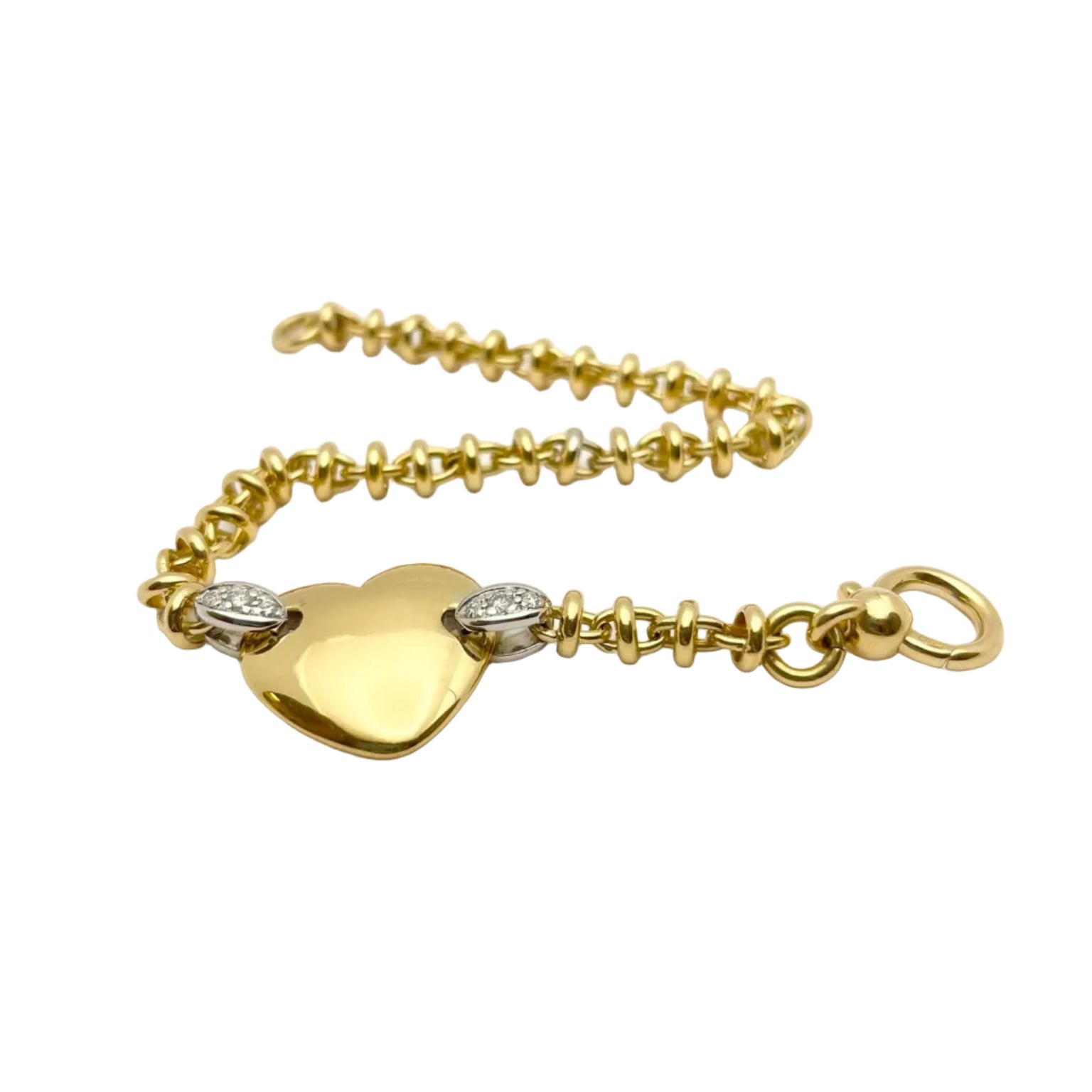 Bracelet Maille POMELLATO en or blanc, or jaune et diamants