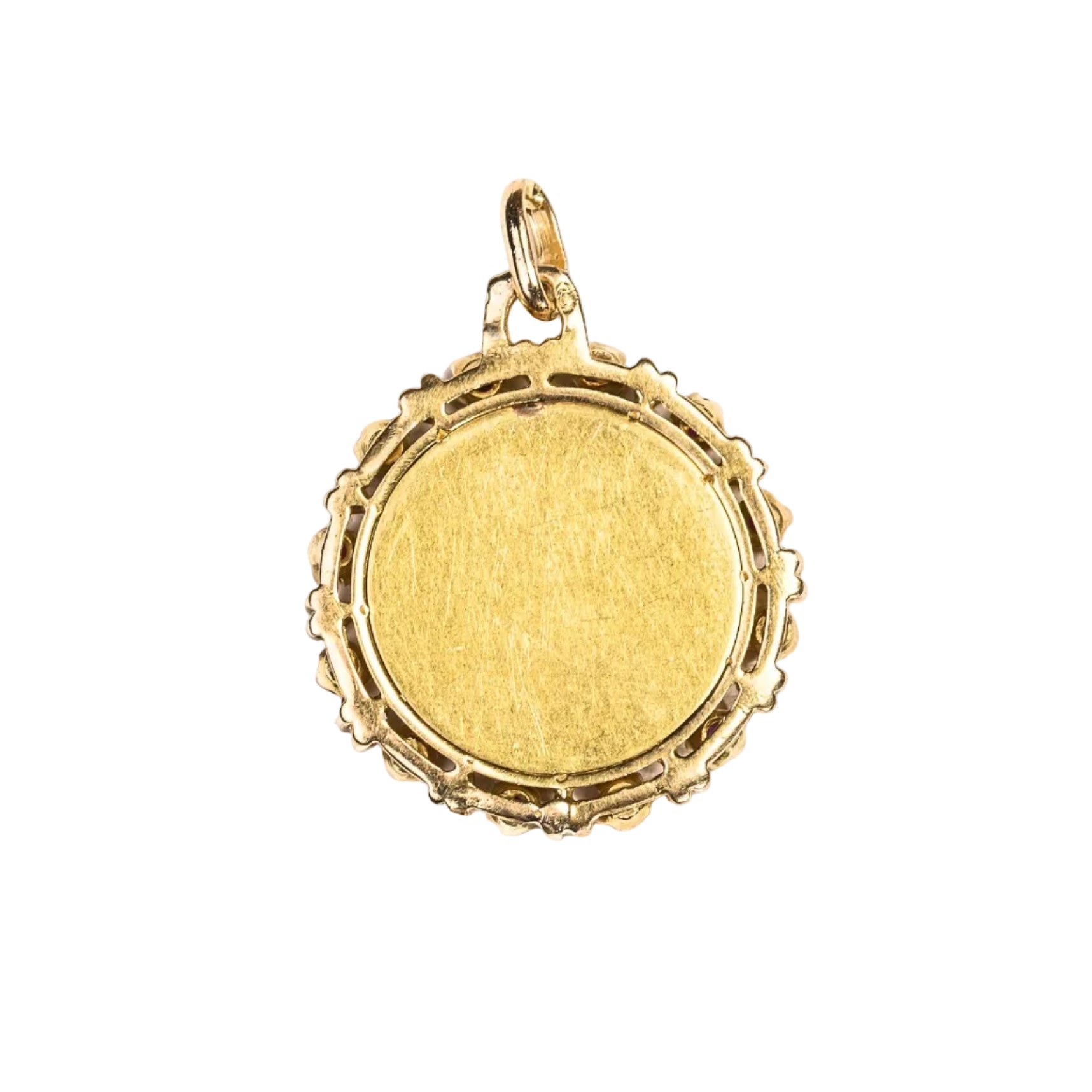 Médaille AUGIS "+ qu'hier - que demain" en or jaune, rubis et diamant