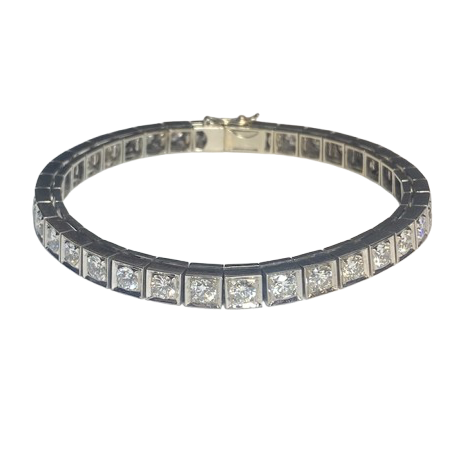 Bracelet Ligne en or blanc et diamants