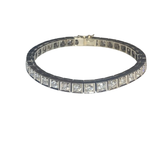 Bracelet Ligne en or blanc et diamants