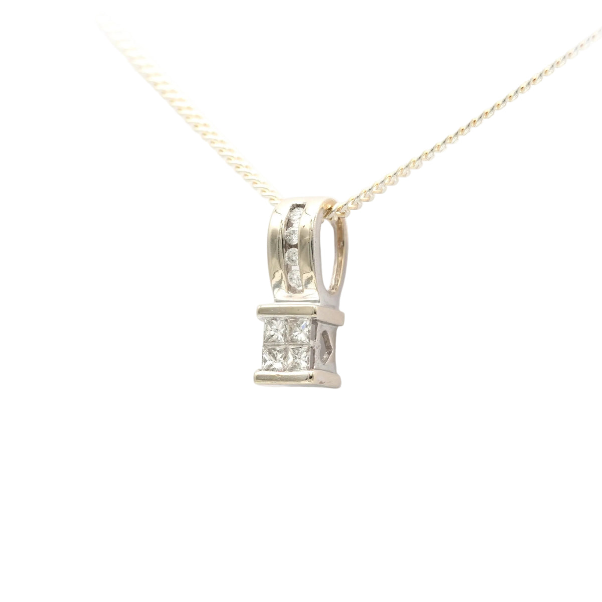 Pendentif en or blanc et diamants