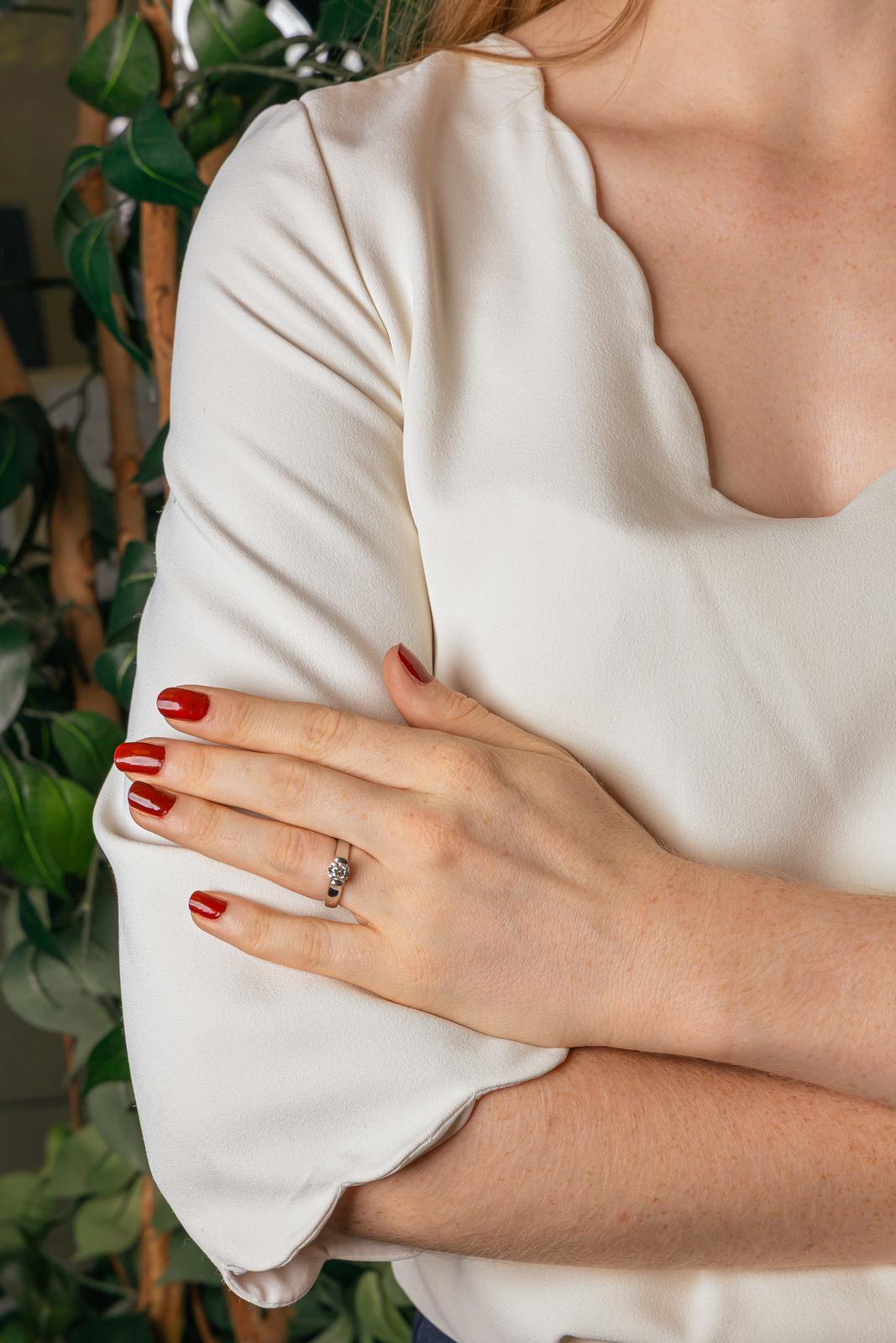 Bague Solitaire Or blanc Diamant