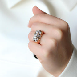 Bague Tank en or jaune et diamants