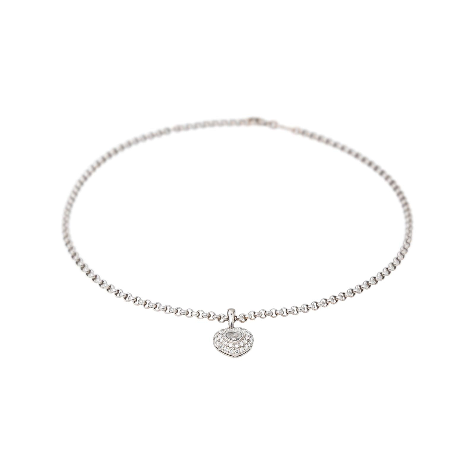Chopard Collier Happy Diamonds Or blanc Diamant