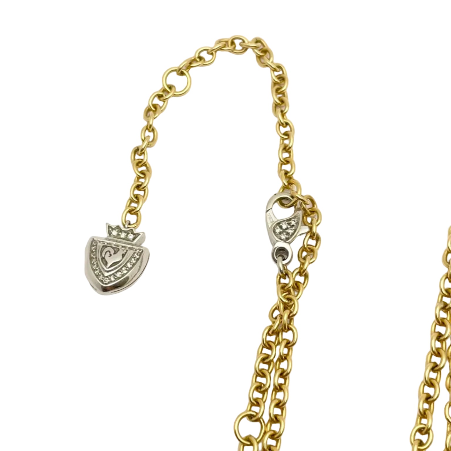 Collier Pendentif CHANTECLER en or blanc, or jaune, tsavorites, turquoises et diamants