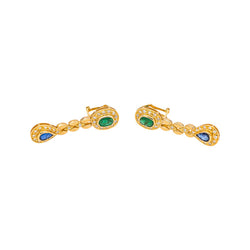 Boucles d'oreilles Or jaune Emeraude