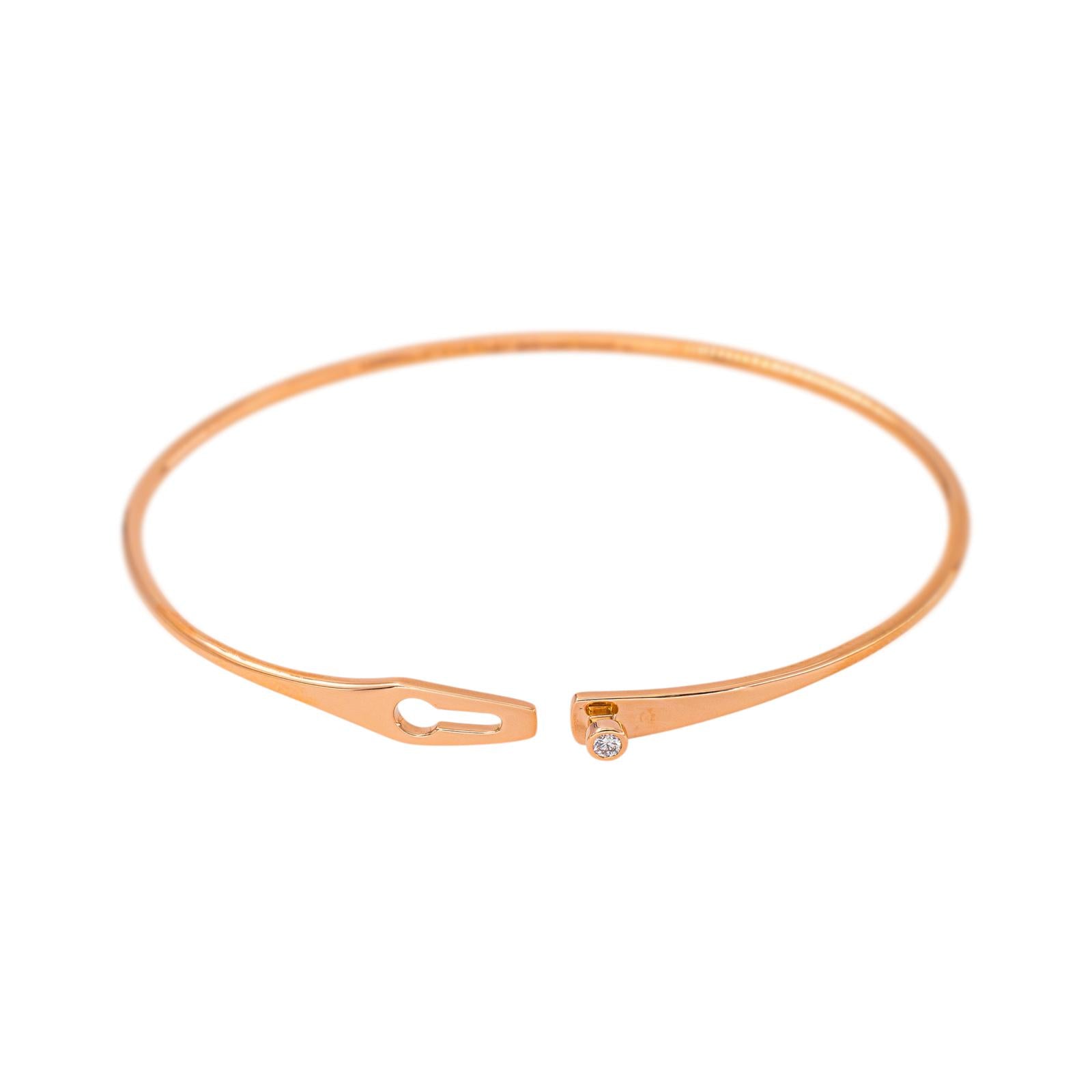 Bracelet Jonc DINH VAN "Serrure" en or rose et diamant