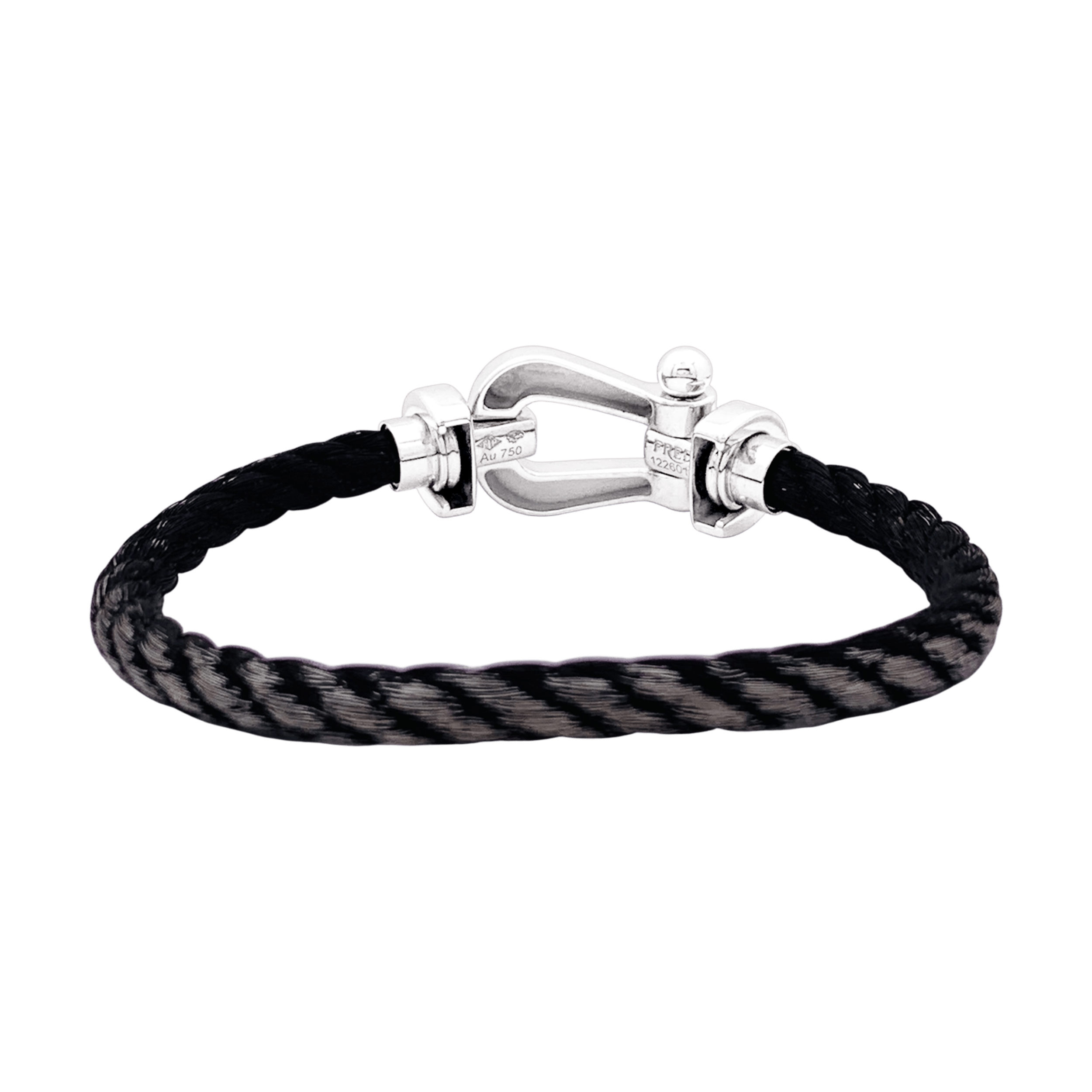 Bracelet Fred, "Force 10", or blanc, diamants.