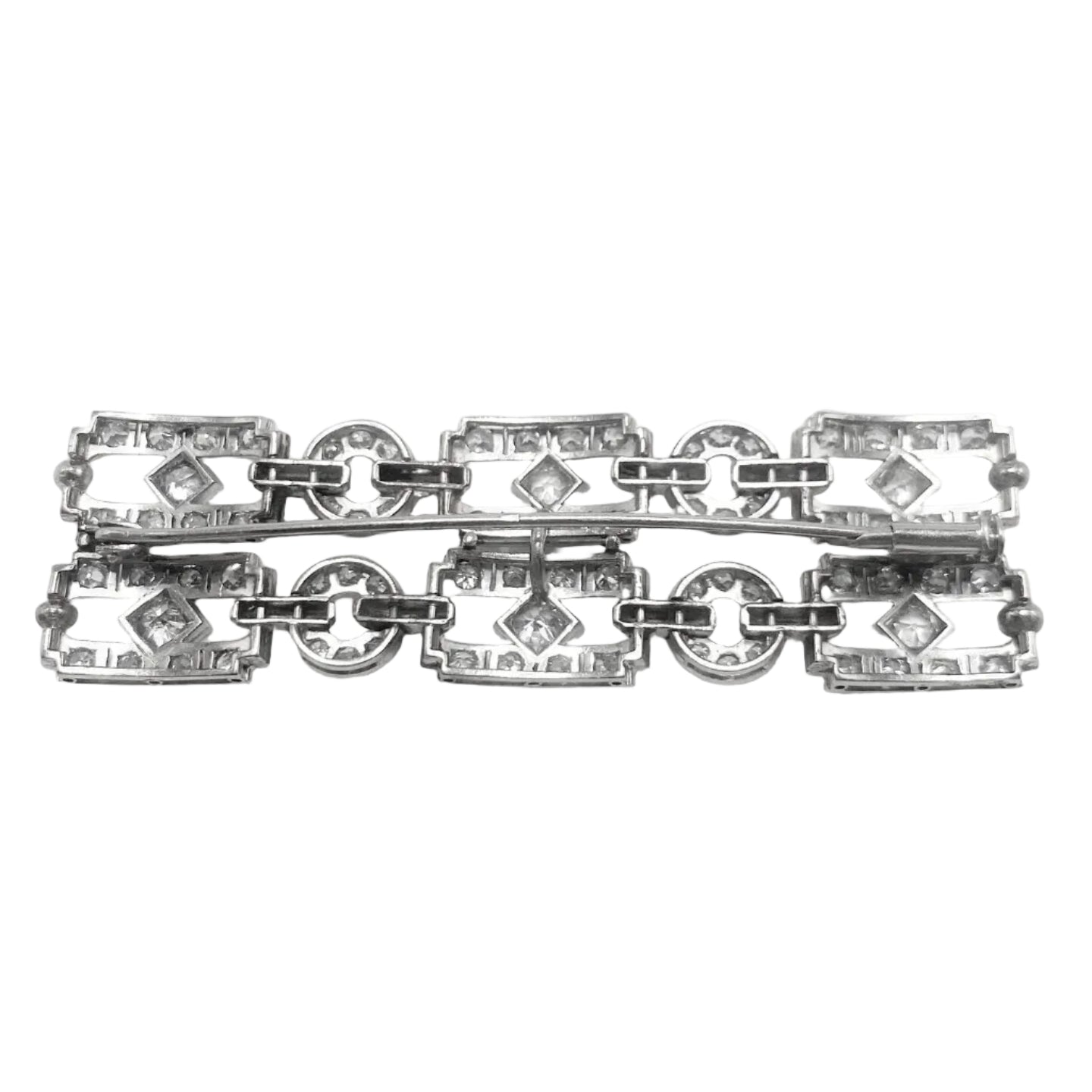 Broche Épingle en or blanc et diamants