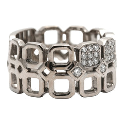 Bague Bandeau en or blanc et diamants