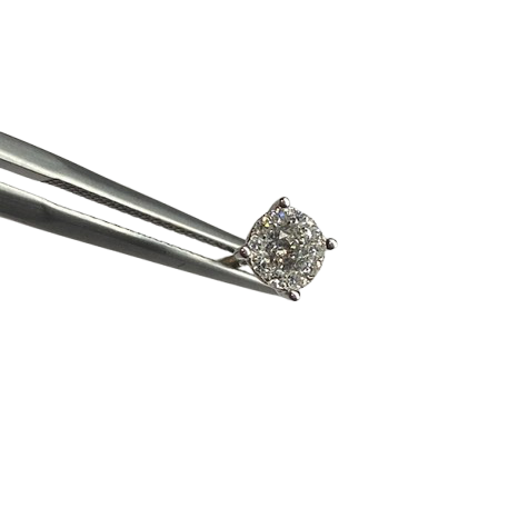 Boucles d'oreilles Puces en or blanc et diamants