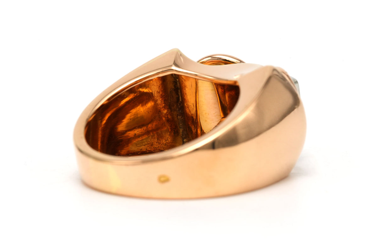 Bague Tank en or jaune et diamants