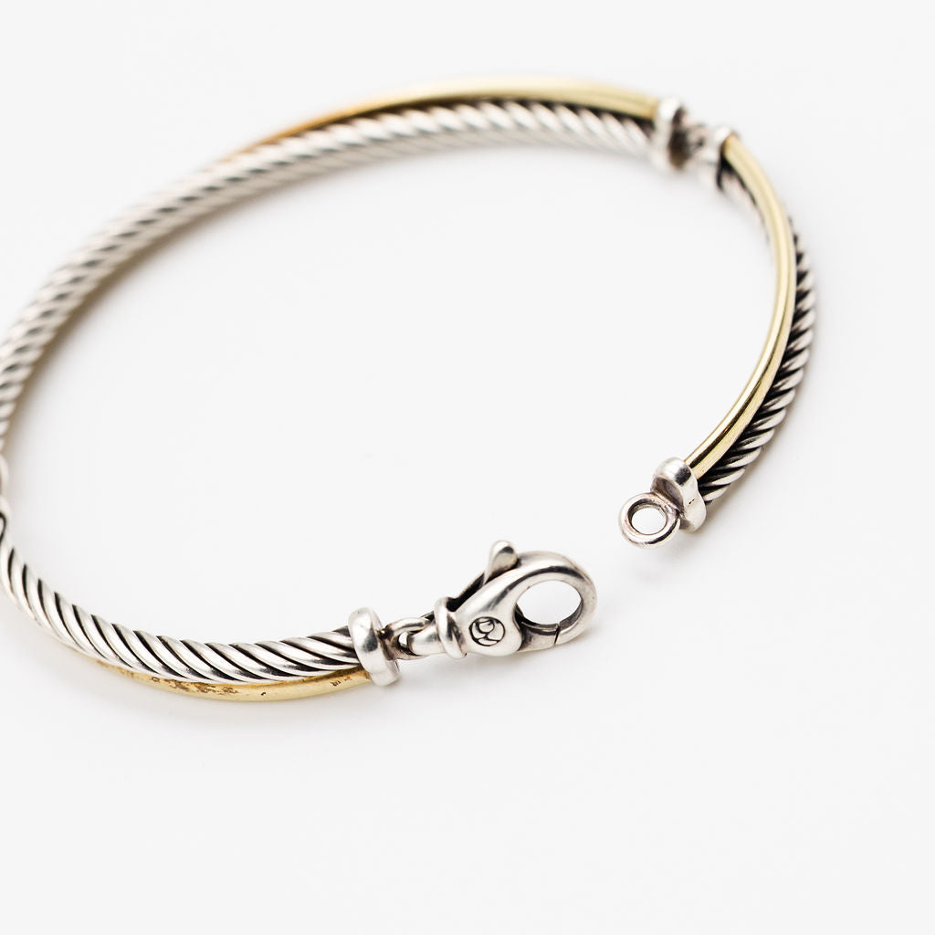 Bracelet DAVID YURMAN "Crossover" en argent et or jaune
