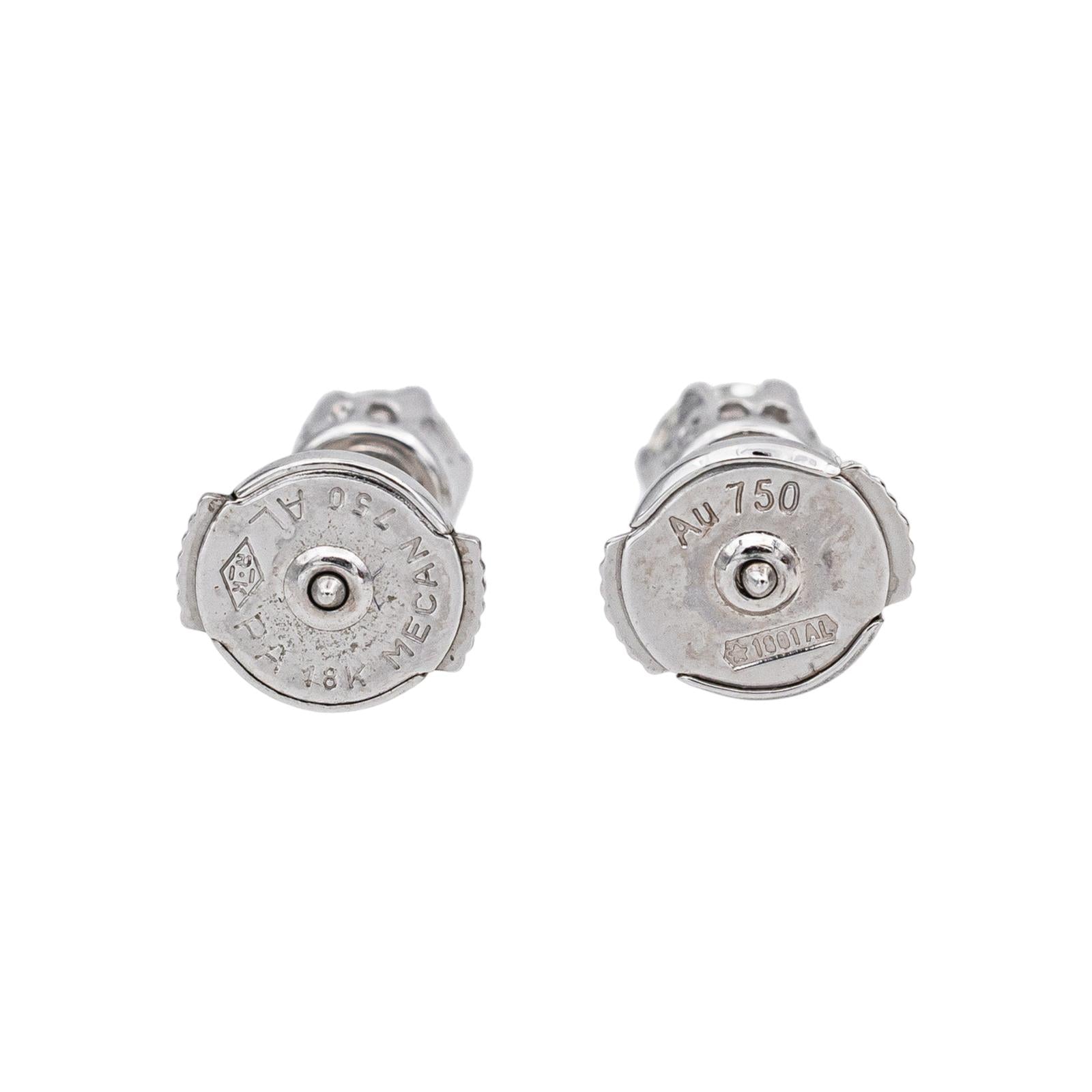 Boucles d'oreilles Puces Or blanc Diamant