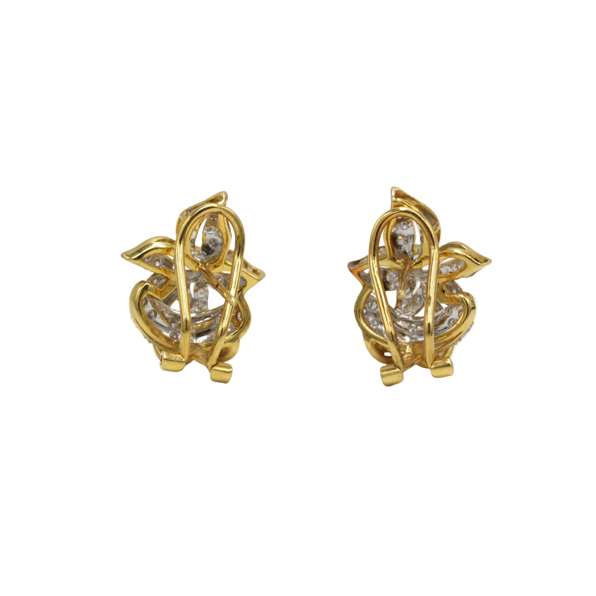 Earrings Clips in yellow gold and diamonds