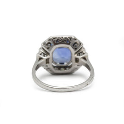 Bague Entourage en platine, saphir et diamants