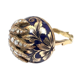 Bague Dôme en or jaune, émeraude et diamants