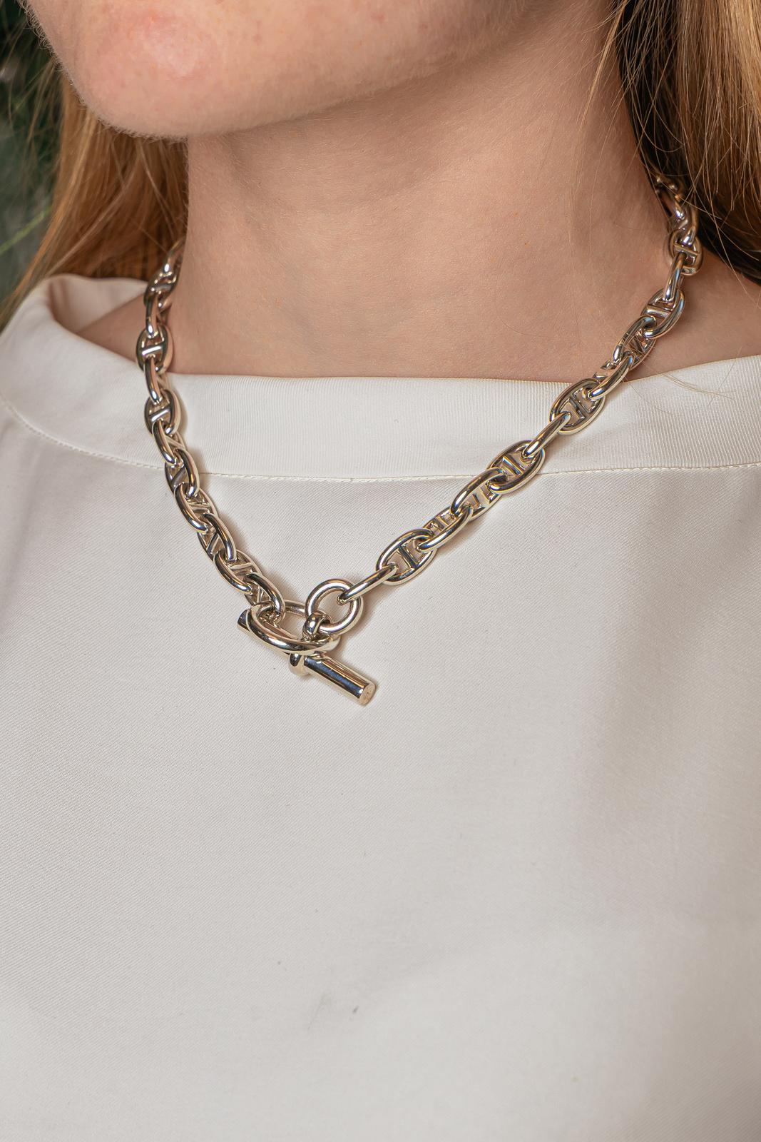 Hermès Collier Pierre Lefèvre Chaîne d'ancre Argent