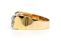 Bague Tank en or blanc, or jaune et diamants