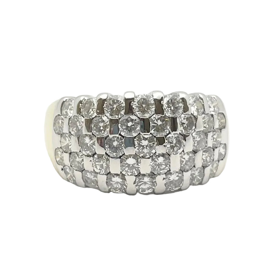 Bague Bandeau en or blanc, or jaune et diamants