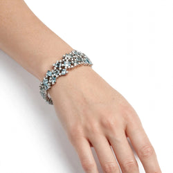 Bracelet en or blanc, aigues-marines et diamants
