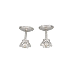 Boucles d'oreilles Puces en or blanc, platine et diamants