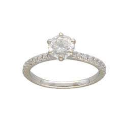 Bague Solitaire en or blanc et diamants
