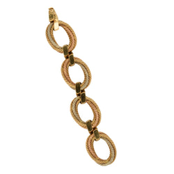 Bracelet Maille CARLO WEINGRILL en or blanc, or jaune et or rose