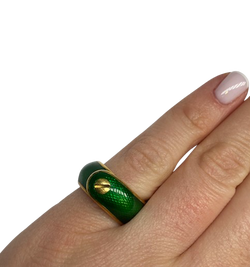 BAGUE VAN CLEEF & ARPELS OR 18K ET EMAIL (T.48)
