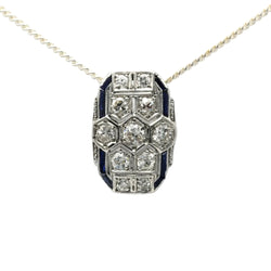 Pendentif en or blanc, saphirs et diamants