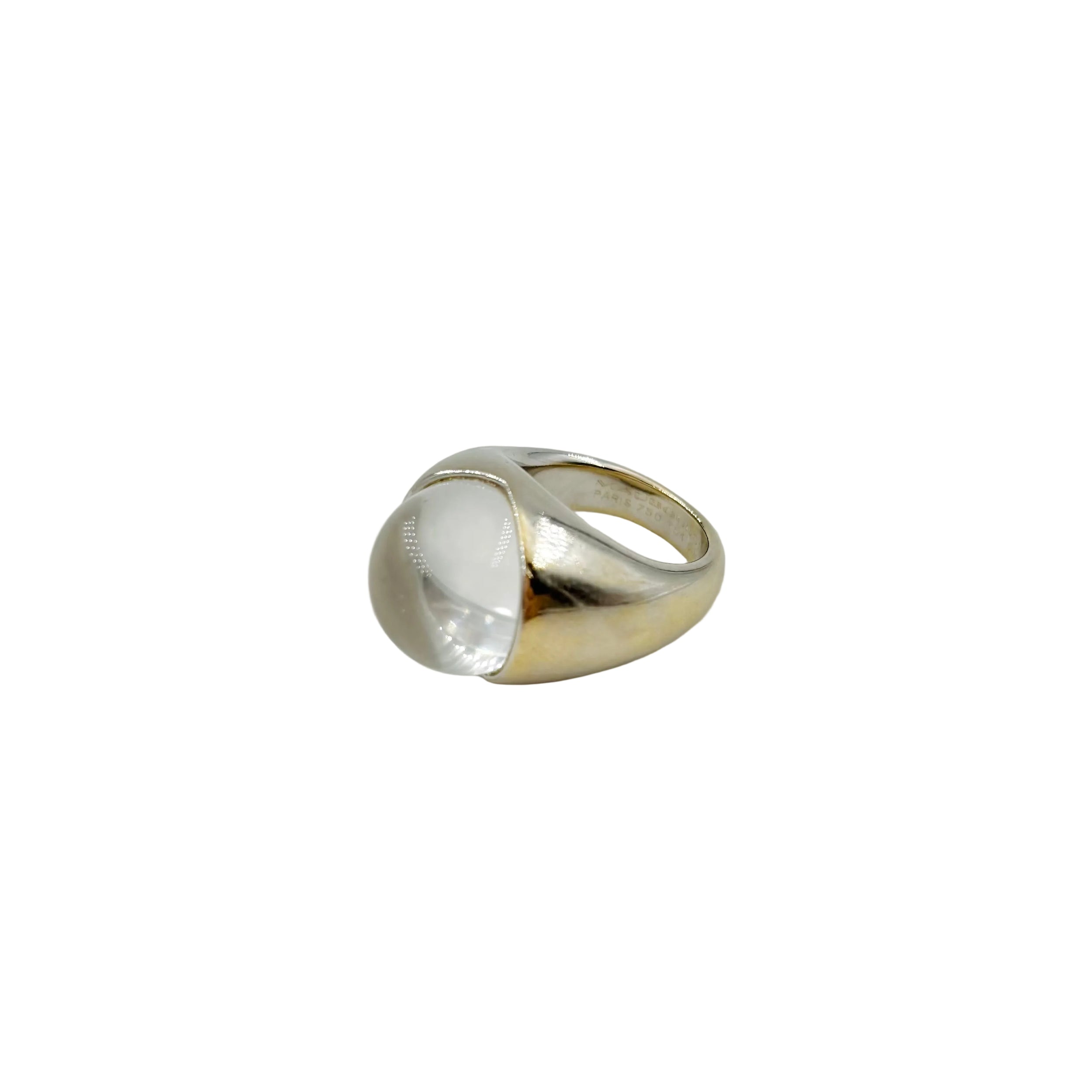 Bague MAUBOUSSIN "Transparence" en or blanc, cristal de roche et diamant