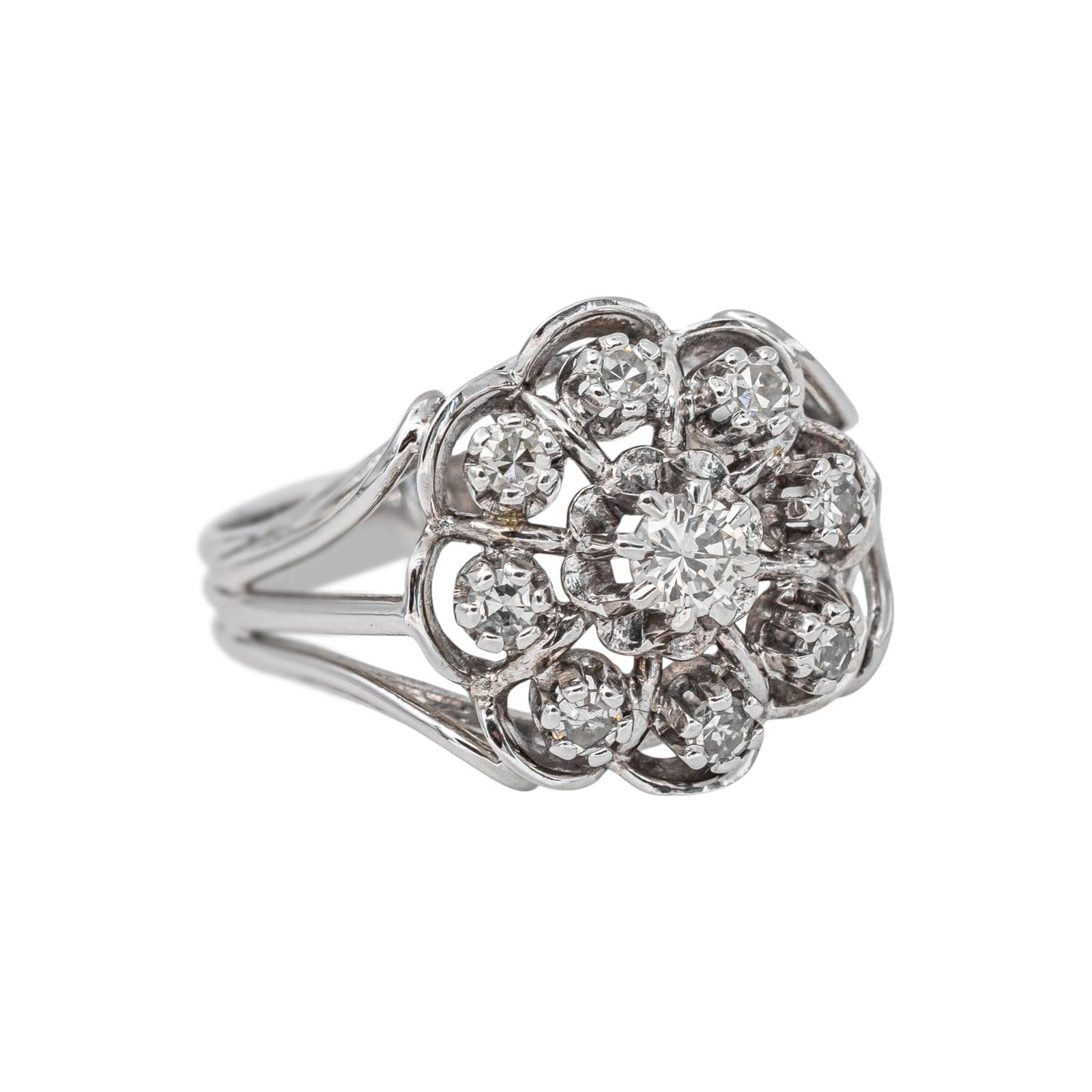 Bague Marguerite Or blanc Diamant