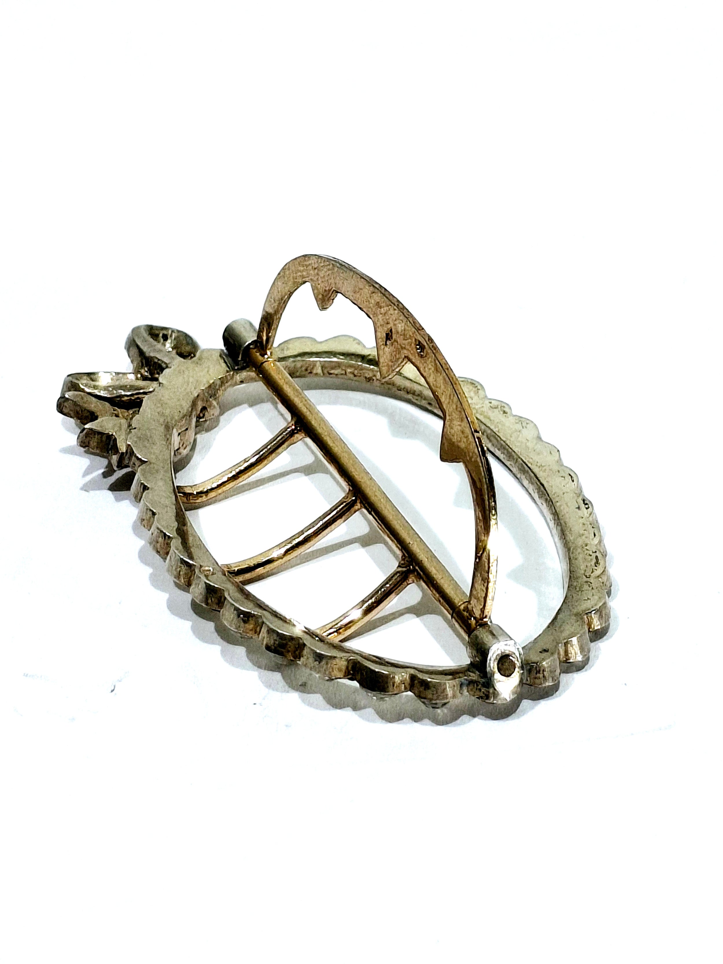Boucle de Ceinture en Argent Vermeil et Strass