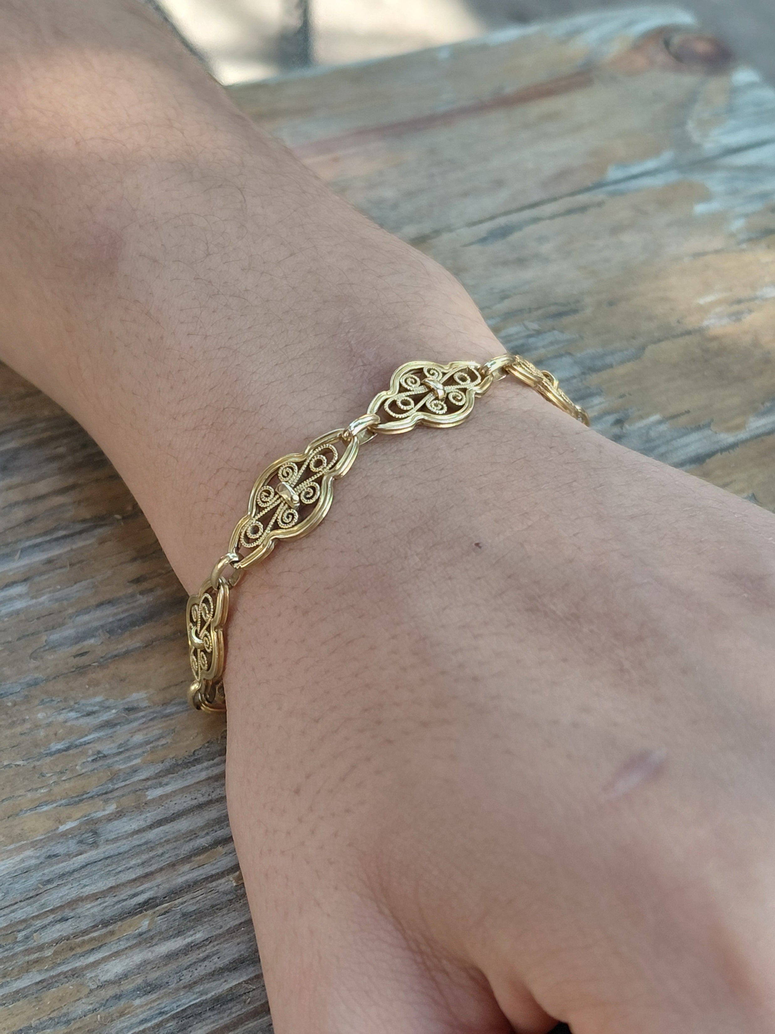 Bracelet en or jaune Art Nouveau / Art Déco