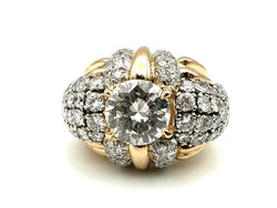 Bague en or, platine et diamants
