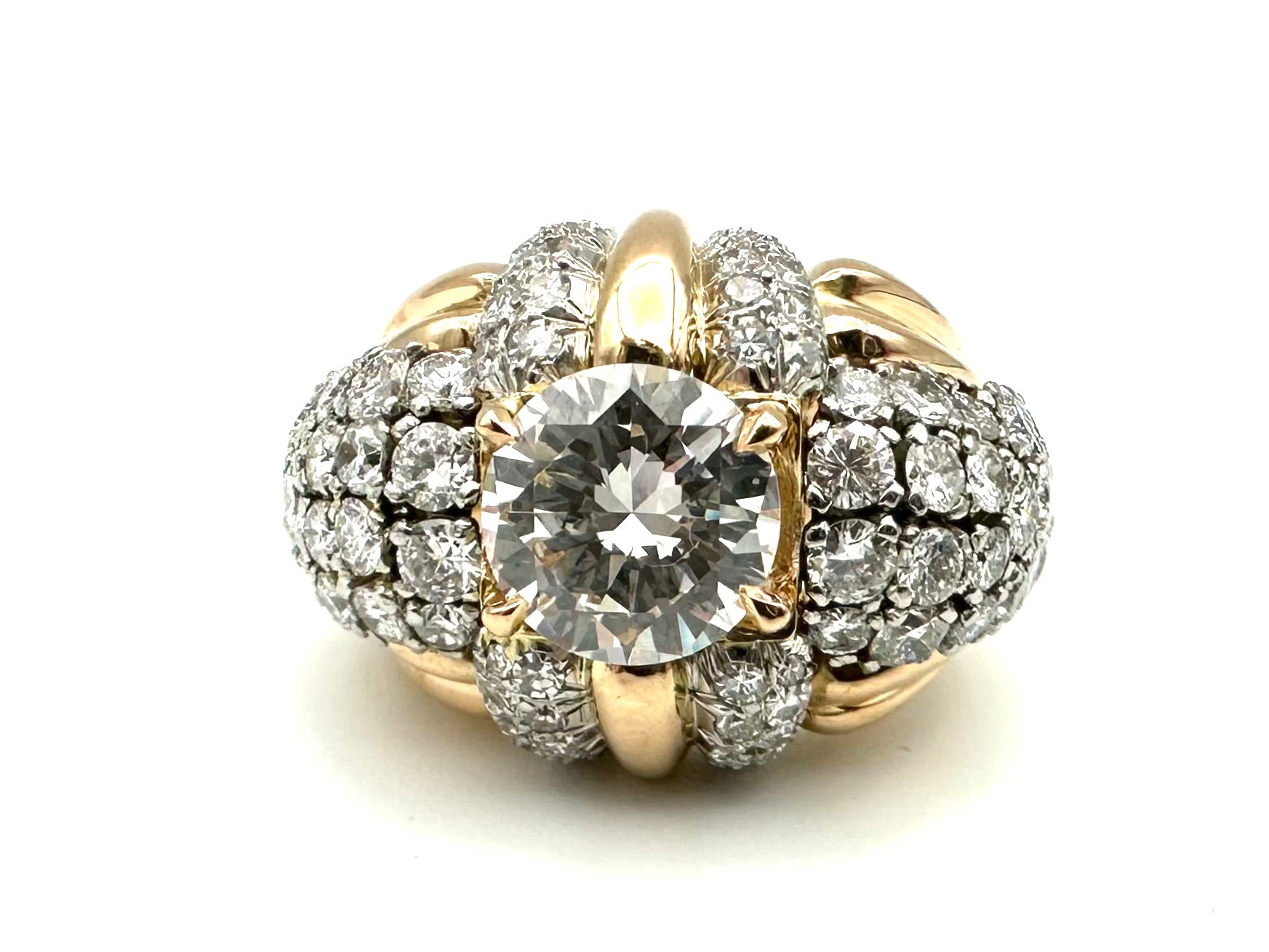 Bague en or, platine et diamants