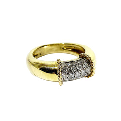 Bague Jonc en or jaune et diamants