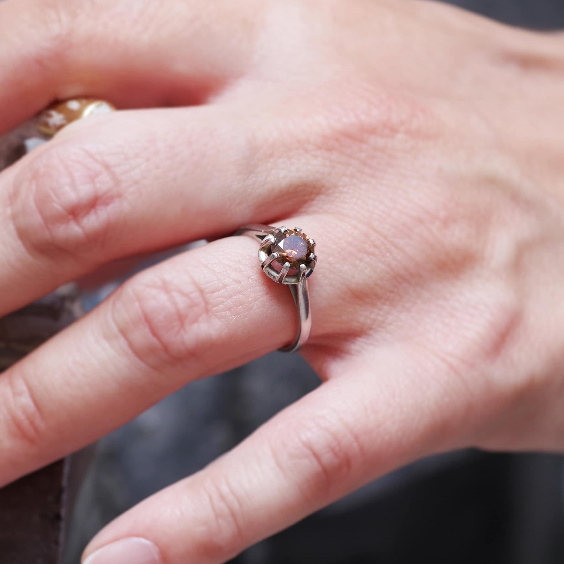 Bague Solitaire en platine et diamant