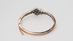 Bracelet Jonc en or rose, argent et diamants
