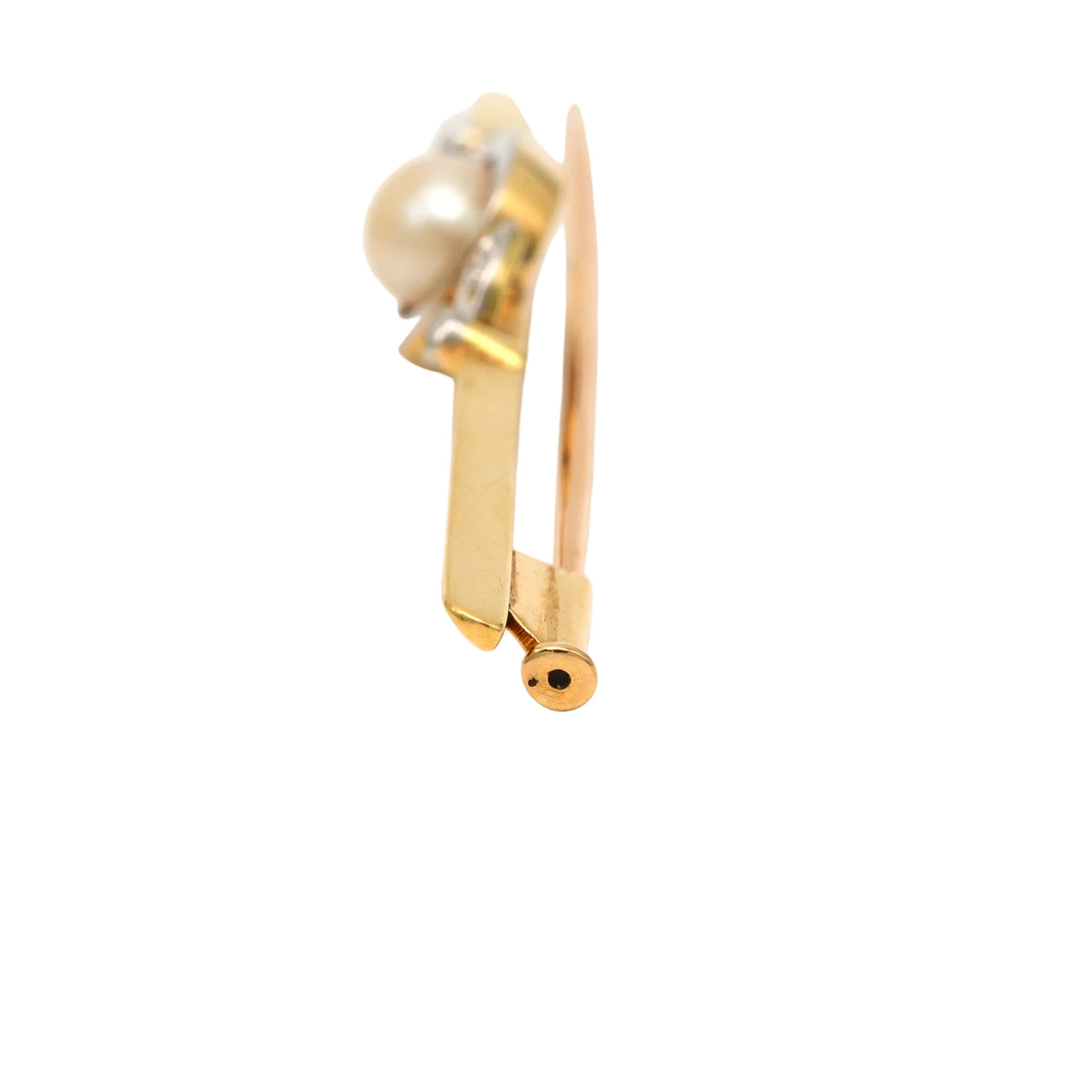 Broche Épingle en or jaune, perle et diamants