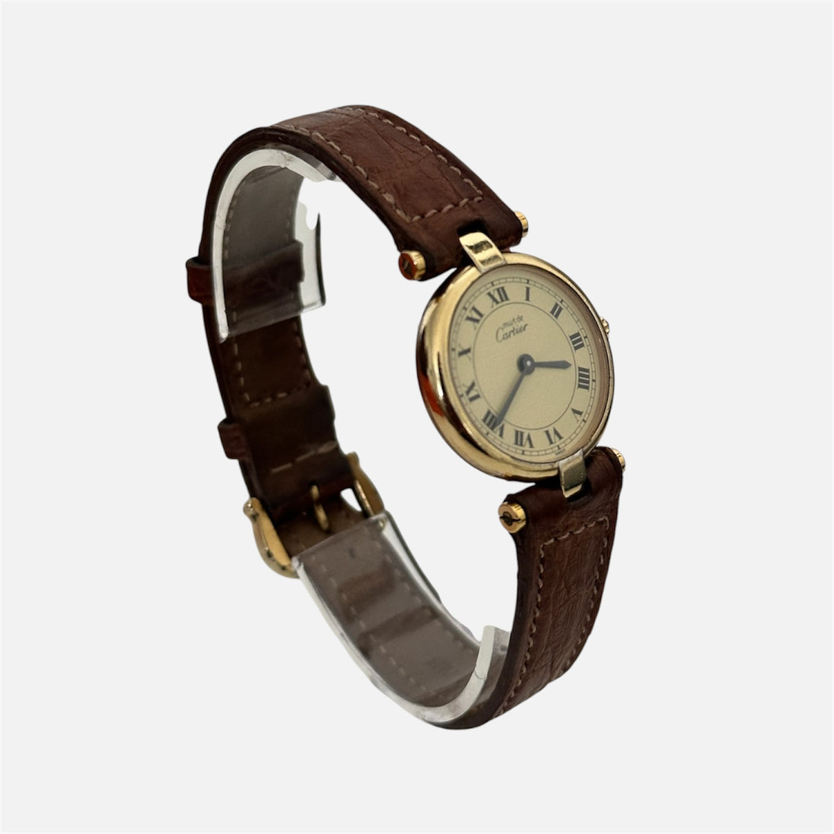 Montre CARTIER Must Ronde en vermeil et cuir