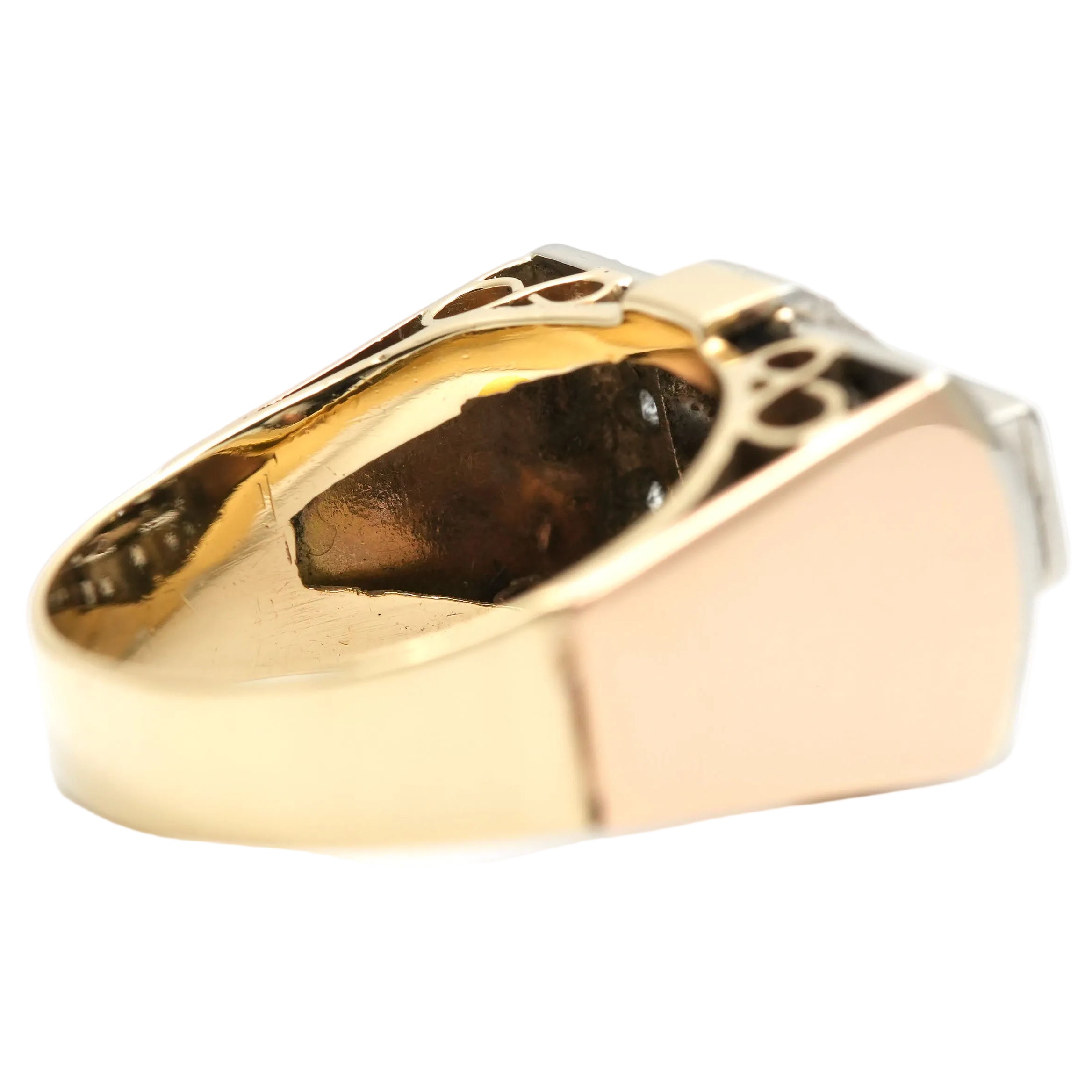 Bague Tank en or jaune et saphirs
