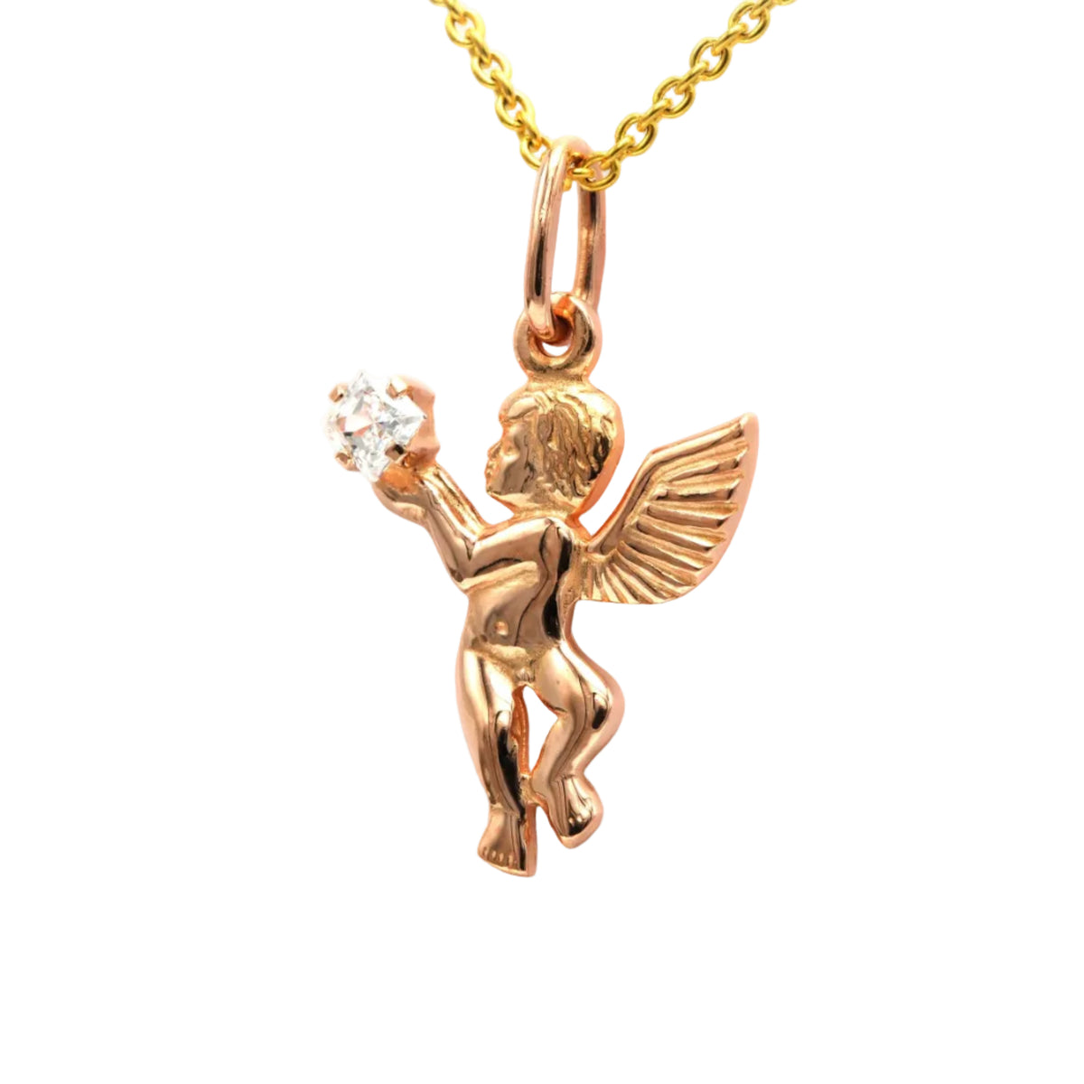 Pendentif en or jaune et zirconium