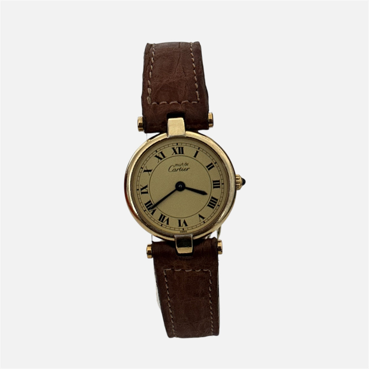 Montre CARTIER Must Ronde en vermeil et cuir