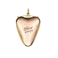 Pendentif en or jaune et émail