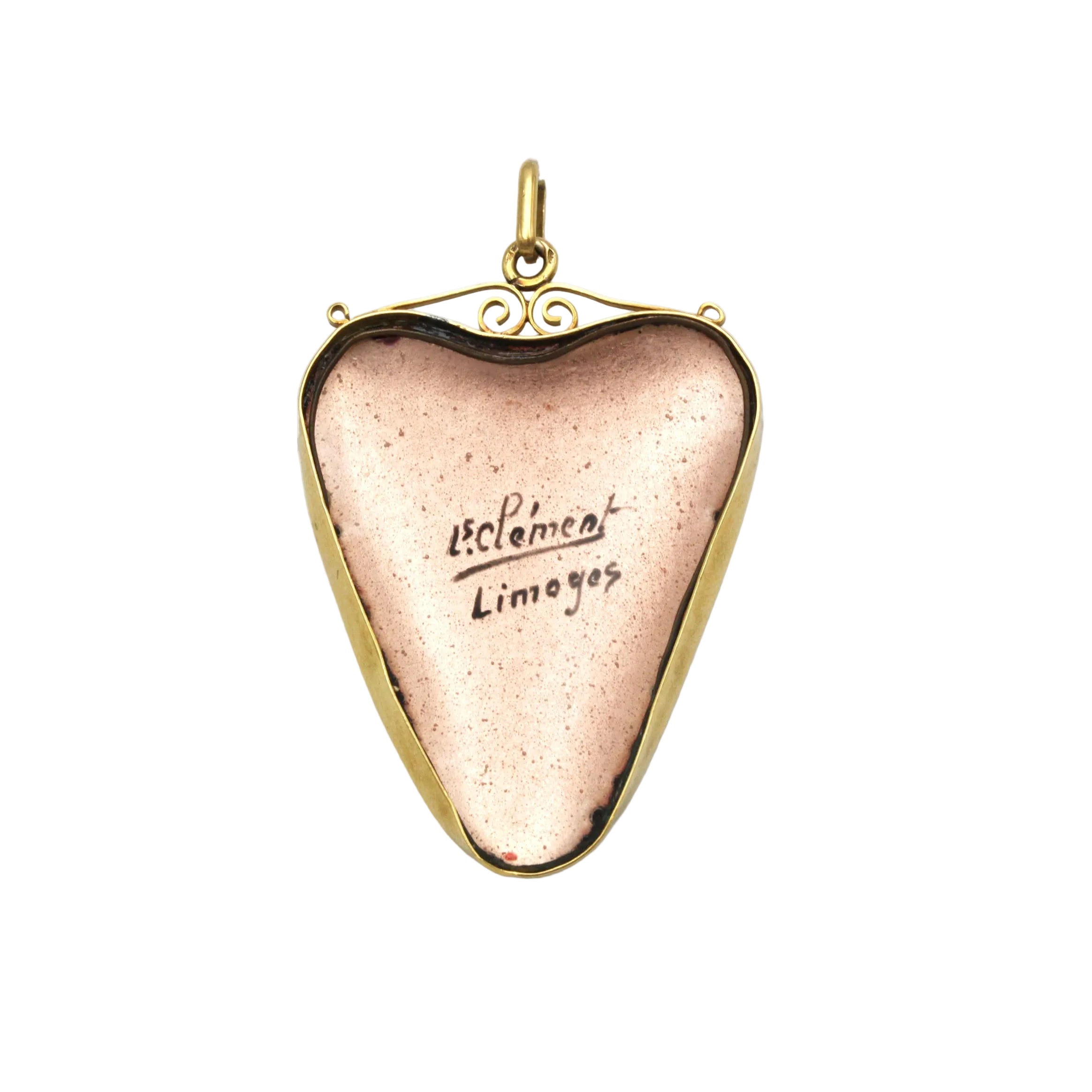 Pendentif en or jaune et émail