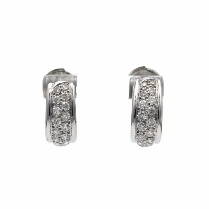 Boucles d'oreilles Puces en or blanc et diamants