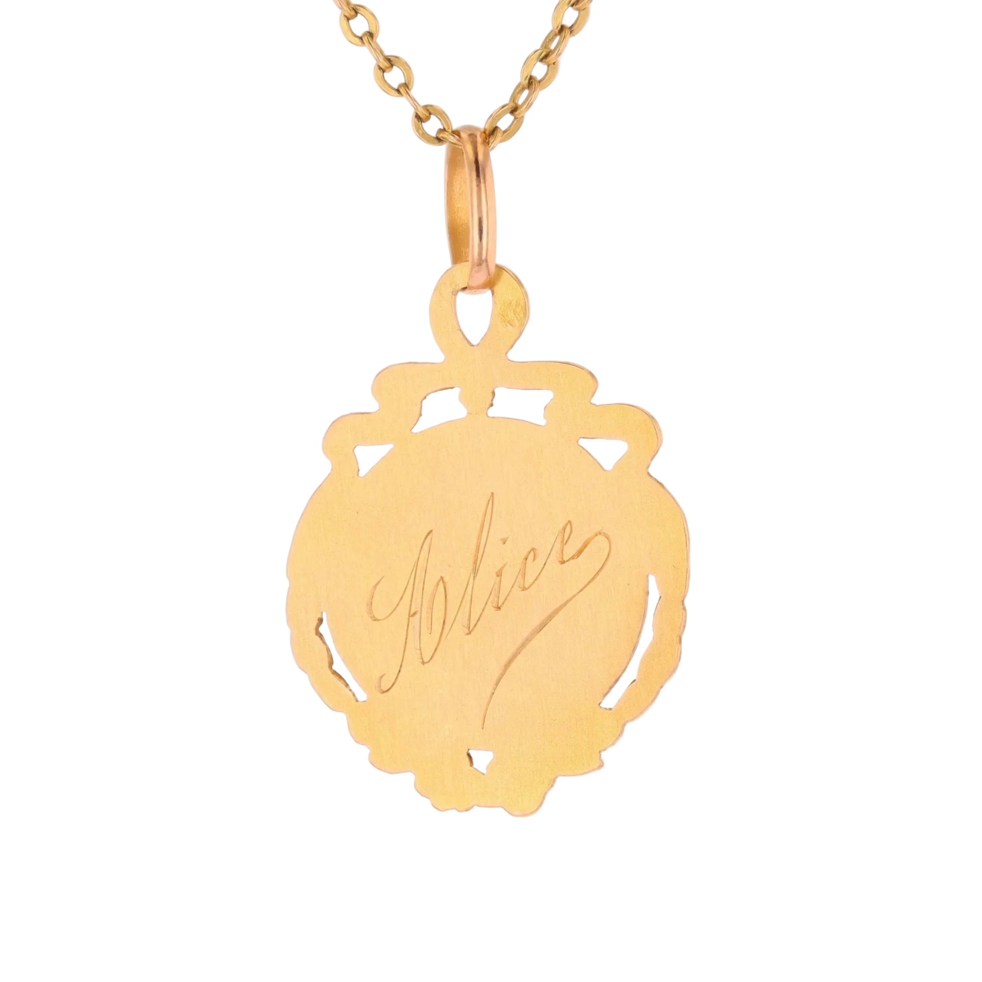Médaille en or rose et or vert